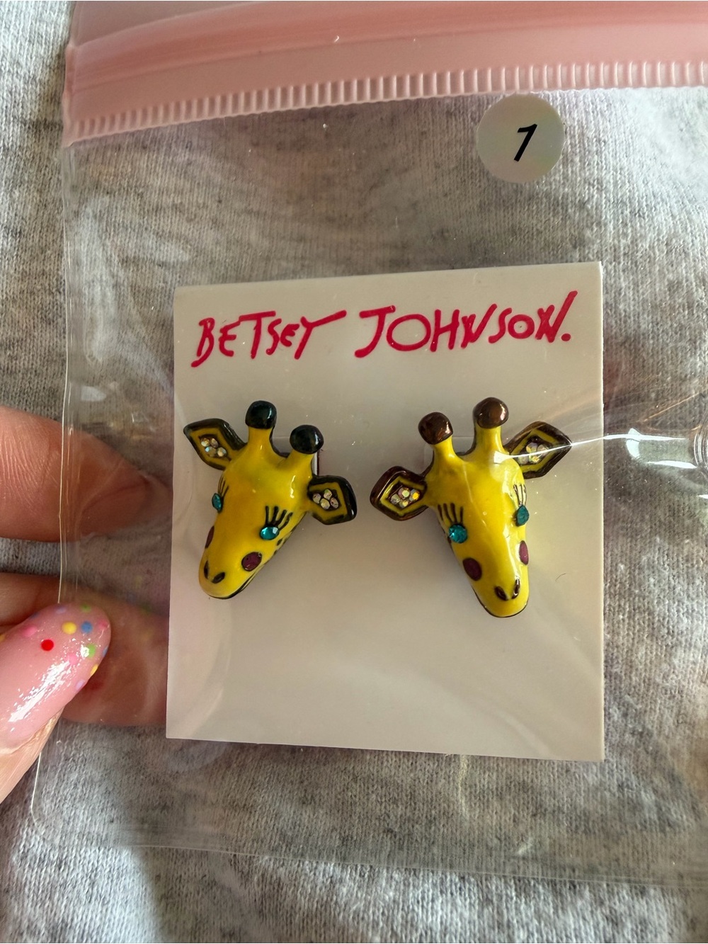 Betsey Johnson Yellow Giraffe Stud Earrings